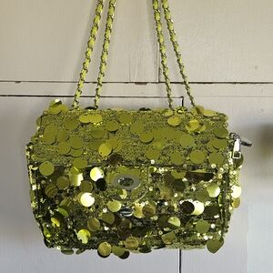 Green Sequin Shoulder Bag